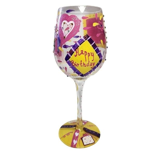 Lolita Bar Drinkware, "Birthday Girl" Hand Painted Champagne Wine Glass - Picture 5 of 7